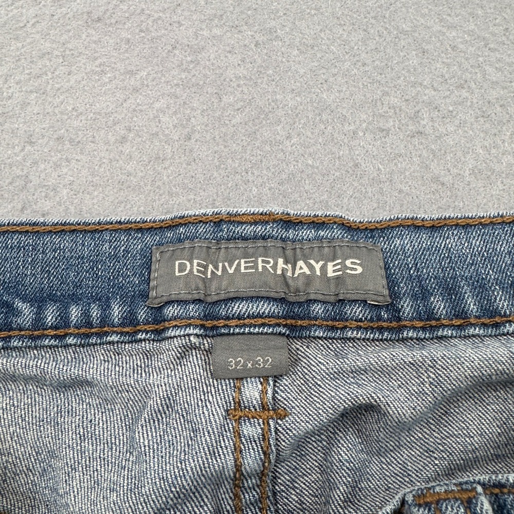 Denver Hayes Jeans Men's 32x32 Blue Light Wash Straight Leg Distressed Grunge - Picture 7 of 7